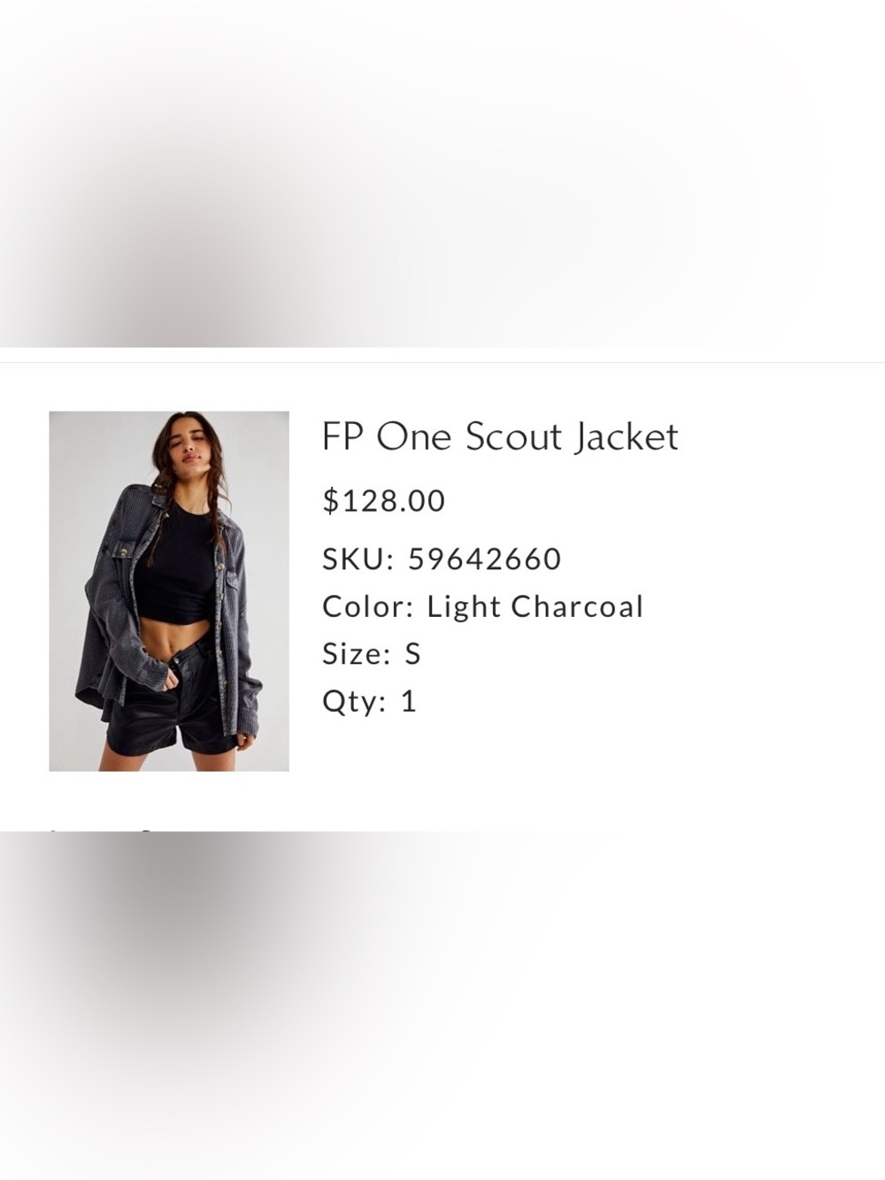 Free People Light Charcoal Scout Jacket